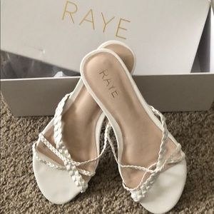 Raye white braided sandal